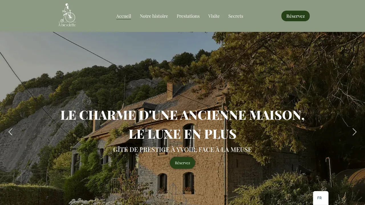Site du Gîte À Bicyclette, créé par WebHopper